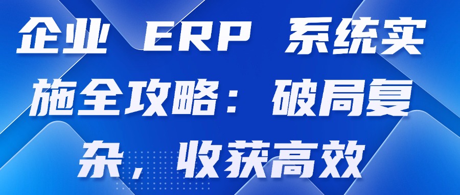 企业 ERP 系统实施全攻略：破局复杂，收获高效