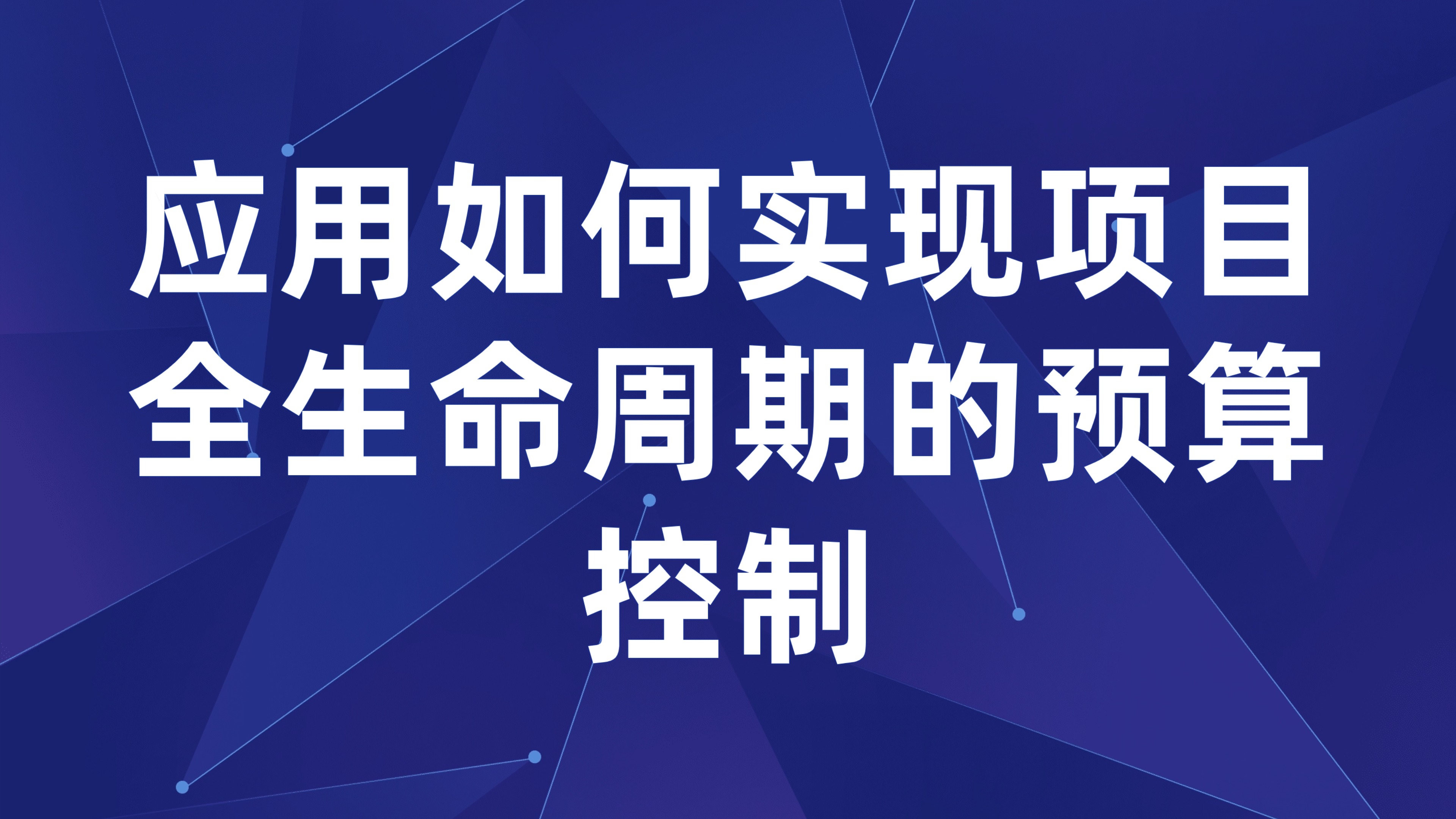 项目预算管理：应用如何实现项目全生命周期的预算控制